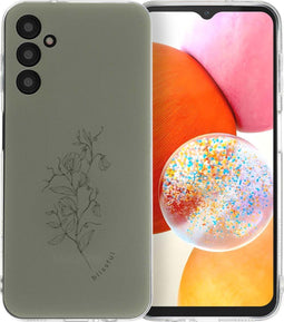 imoshion Hoesje Geschikt voor Samsung Galaxy A14 (5G) / A14 (4G) Hoesje Siliconen - imoshion Design hoesje - Meerkleurig / Floral Green