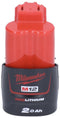 Milwaukee M12 B2 - Li-Ion Accu 12V 2.0 Ah - REDLINK™ intelligentie - Overbelastingsbeveiliging