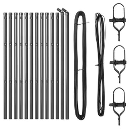 vidaXL - Hekpalen - 13 - stuks - Grijs - Ø32 - mm - 100 - cm - Gegalvaniseerd - Staal