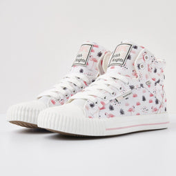 British Knights DEE - Hoge sneakers - Flamingo print - Wit - maat 40