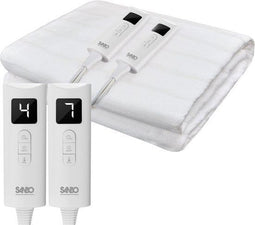 Sanbo Elektrische Deken - Onderdeken - 2 Persoons - 150 x 160 cm - 7 Warmtestanden - Wasmachinebestendig - Wit