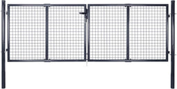 vidaXL - Gaaspoort - 289x75 - cm - gegalvaniseerd - staal - grijs