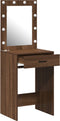 vidaXL - Kaptafel - met - LED - Verlichting - - - Bruin - Eik - 50x41x135 - cm