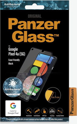 PanzerGlass Case Friendly Gehard Glas Ultra-Clear Screenprotector Geschikt voor Google Pixel 4a 5G - Zwart