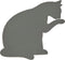 Balvi Onderzetter Kat Feline Grijs Silicone
