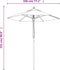 vidaXL - Parasol - met - houten - paal - 196x231 - cm - azuurblauw