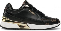 Guess Moxea - Lage sneakers - Lederlook met lakdetails - Zwart