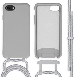 iMoshion Hoesje Geschikt voor iPhone SE (2022) / SE (2020) / 8 / 7 Hoesje Met Koord - iMoshion Color Backcover met afneembaar koord - Grijs