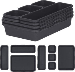 Springos Lade Organizer - Opbergbakjes - 8 delen - Antraciet