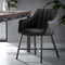 AnLi Style Eetkamerfauteuil striped RVS poten - PU zwart