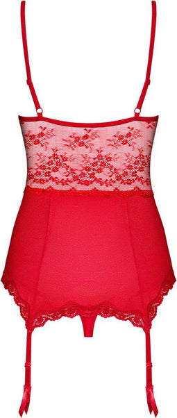 Obsessive - Lovica Korset & String Rood S/M