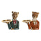 Decoratieve figuren DKD Home Decor 17,5 x 11 x 23,5 cm Blauw Gouden Bruin Luipaard Koloniaal (2 S...