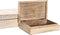 Set decoratieve dozen DKD Home Decor Bruin Wit Mangohout 25 x 17 x 8 cm (2 Stuks)