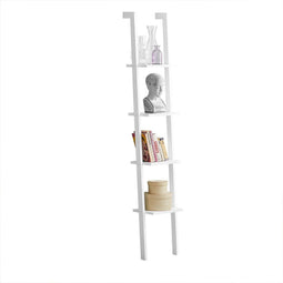 SoBuy FRG15-W - Ladderkast - 4 Planken - 33x180x23 cm - Wit