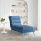 vidaXL - Chaise - longue - met - kussens - stof - blauw