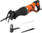 BLACK+DECKER BES301-QS - Reciprozaag 750W - Variabele snelheid en sleutelvrij wisselen zaagbladen - Oranje/Zwart