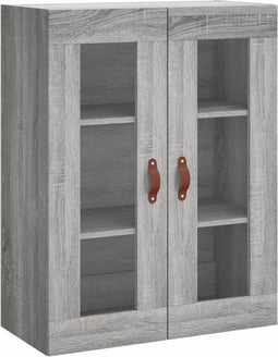 vidaXL - Wandkast - 69,5x34x90 - cm - grijs - sonoma - eikenkleurig