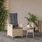 vidaXL - Tuinstoel - verstelbaar - met - kussens - poly - rattan - gemengd - beige