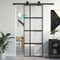 vidaXL - Schuifdeur - 76x205 - cm - gehard - glas - en - aluminium - zwart