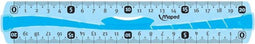 1X Liniaal maped met grip soft 20 cm (blauw of groen keuze kleur niet mogelijk)