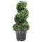 Kunstplant met pot buxus spiraal 59 cm groen