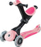Globber Go Up Deluxe - Meegroeistep - 3-in-1 met zitje - Lichtgevende wielen - Pastel Pink