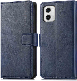 imoshion Hoesje Geschikt voor Motorola Moto G73 Hoesje Met Pasjeshouder - imoshion Luxe Bookcase - Donkerblauw