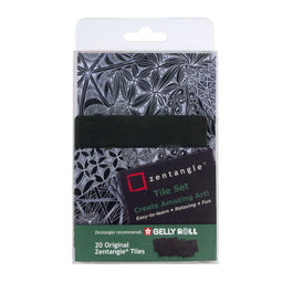 Sakura Zentangle Original tile set 20 zwart