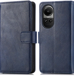 imoshion Hoesje Geschikt voor Oppo Reno 10 Pro / Reno 10 Hoesje Met Pasjeshouder - imoshion Luxe Bookcase - Donkerblauw