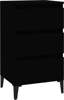 vidaXL - Nachtkastje - 40x35x70 - cm - bewerkt - hout - zwart