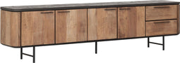DTP Home TV stand Soho large, 4 doors, 2 drawers,60x230x40 cm, recycled teakwood and mortex