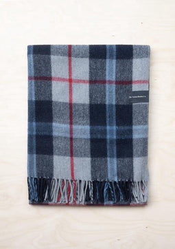 Kniedeken Tartan Douglas Navy - Gerecycled Wol - 72x190 - TBCo Scotland
