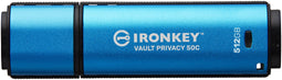 Kingston IronKey VP50 - USB 3.2 Type-C - 512GB 310MB/s Lezen 250MB/s Schrijven - Blauw