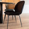 Liviza Stoel Vistar zwart velvet - Velvet - Rond Zwart - 82 cm , 49 cm , 62 cm