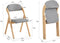 SoBuy FST92-N - Houten Klapstoel - Gestoffeerd Zitkussen - Grijs/Natuur 47.5x77x59 cm