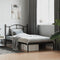 vidaXL - Bedframe - met - hoofdbord - metaal - zwart - 100x200 - cm
