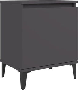 vidaXL - Nachtkastje - met - metalen - poten - 40x30x50 - cm - grijs