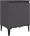 vidaXL - Nachtkastje - met - metalen - poten - 40x30x50 - cm - grijs
