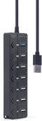 Gembird UHB-U3P1U2P6P-01 - USB Hub - 7-poorts met 1x USB 3.1 (5 Gbit/s) en 6x USB 2.0 - Zwart
