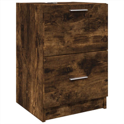 vidaXL - Wastafelkast - 40x37x59 - cm - bewerkt - hout - gerookt - eikenkleurig