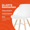 Alterego Gladys - Witte Designer Stoel - Natuurlijke Houten Poten - 55x48x81cm