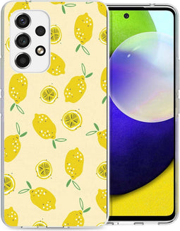 iMoshion Hoesje Geschikt voor Samsung Galaxy A53 Hoesje Siliconen - iMoshion Design hoesje - Geel / Lemons