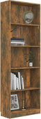 vidaXL - Boekenkast - 60x24x175 - cm - bewerkt - hout - gerookt - eikenkleurig