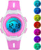 Kinderhorloges Meisjes Jongens Digitaal 7 Kleuren LED Digitaal horloge voor Kinderen Waterdicht Sport Buiten Multifunctioneel Digitale horloges met Stopwatch / Alarm Leeftijd 4-15, paars klein 26g