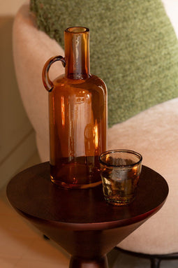 J-Line drinkglas Onregelmatig - glas - lichtbruin - 6 stuks