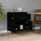 vidaXL - Dressoir - 60x35x70 - cm - bewerkt - hout - zwart
