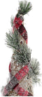Decoratie DKD Home Decor Kerstmis LED Kegels 3 Onderdelen Rotan Besneeuwd (20 x 20 x 80 cm)