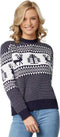 Dressforfun Winterwonderland - Kersttrui - Hertenmotief - Blauw-wit M