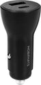 Mobiparts Car Charger - 2-port 30W PD Fast Charging - Zwart