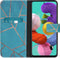 iMoshion Hoesje Geschikt voor Samsung Galaxy A51 Hoesje Met Pasjeshouder - iMoshion Design Softcase Bookcase - Goud / Meerkleurig / Blauw / Blue Graphic